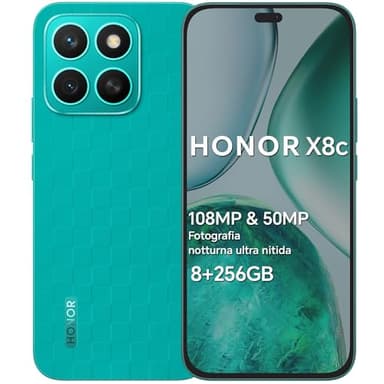 HONOR X8c Smartphone Android 15 Dual SIM 4G, 8GB RAM 256GB, AMOLED da 6.7 pollici display telefono con Qualcomm Snapdragon 685, 108&50MP, 5000 mAh, AI Eraser, Marrs Green[Versione italiana]