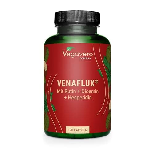 Diosmina + Esperidina Alto Dosaggio | 120 caspule | 100% NATURALE con Rutina, Ippocastano e Rusco | Integratore Flavonoidi per Microcircolo, Circolazione Gambe, Vene Varicose e Capillari | Vegan