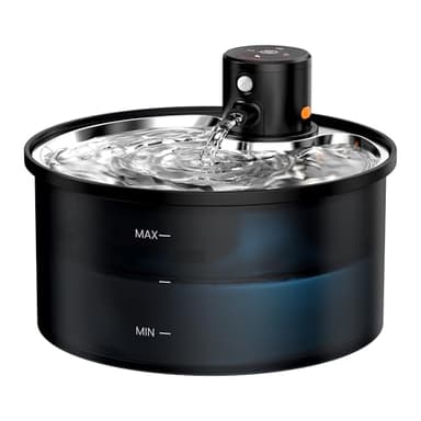 Fontanella per Gatti senza Fili: Fontana per Gatti - 3.2L Fontanella Gatto con Sensore di Movimento - Fontanella Gatti Batteria - Dispenser Acqua Gatti con Pila 4000mAh - Acciaio Vassoio per Bere
