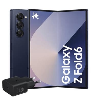 Samsung Galaxy Z Fold6 Smartphone AI pieghevole, Caricatore Incluso, RAM 12GB, 1TB, Dual SIM, Display 6,3"/7,6" Dynamic AMOLED 2X, Batteria a lunga durata, Navy 2024 [Versione italiana]