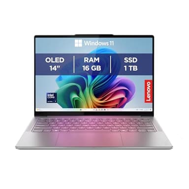 Lenovo Yoga Slim 7 Aura Edition Notebook Copilot+ PC - Display OLED 14" 2.8K WQXGA+ (2880x1800), Intel Core Ultra 7 256V, RAM 16 GB, 1 TB SSD, Grafica Intel Arc, Windows 11 Home - Luna Grey