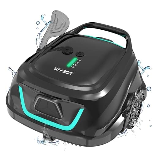 Aspirapolvere per piscina senza fili WYBOT A1 con doppi filtri, robot pulitore per piscine dura 120 minuti, ricarica rapida 2,5 ore, indicatori LED, ideale per piscine fuori terra a fondo piatto, nero