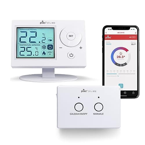 Plikc - Termostato ambiente digitale SKI 2 RFW (Bianco Wifi Wireless)