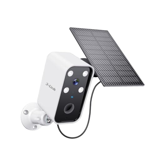 3-Link Telecamera solare per esterni wireless, telecamere di sicurezza a batteria con pannello solare per la sicurezza domestica, nessun canone mensile, rilevamento del movimento, visione notturna,