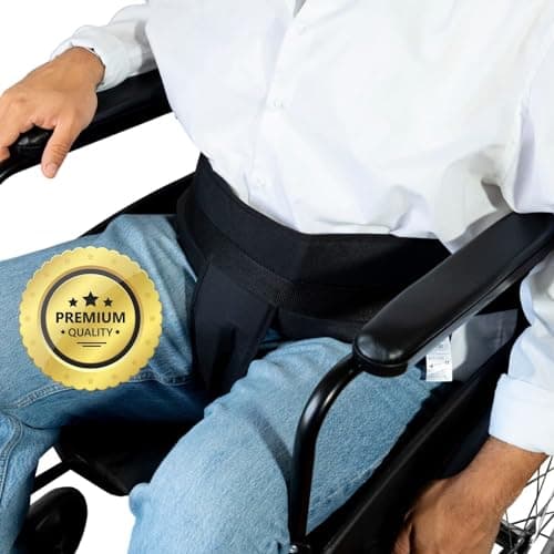OrtoPrime Cintura di Sicurezza Antiscivolo per Sedia a Rotelle - Cintura Pelvica per Donne e Uomini, Regolabile, Universale, per Maggiore Stabilità e Sicurezza