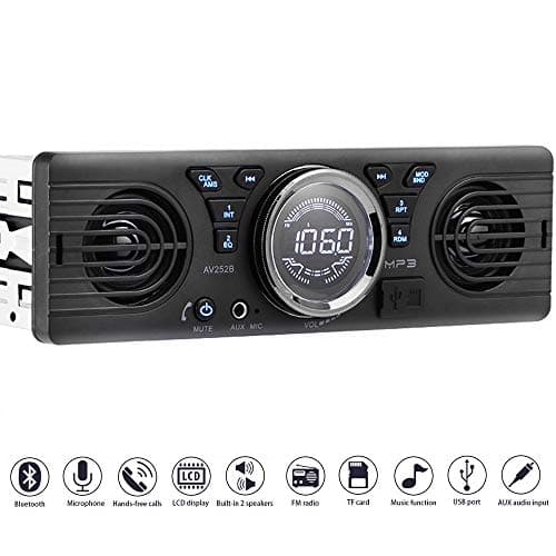 Universale 1 Din 12V in-Dash Autoradio Lettore Audio Built-in 2 Altoparlanti Stereo FM Supporto Bluetooth con Porta USB/TF Card