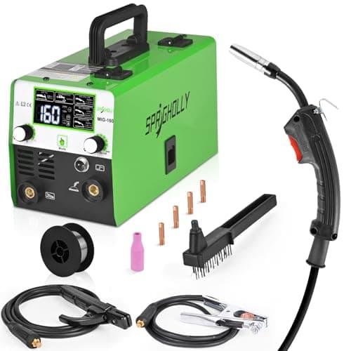 Saldatrice MIG 160Amp 230V 3 in 1 Multiprocesso Saldatrice, Saldatrice MIG Gasless/Lift TIG/Stick MMA con ampio display LED Attrezzatura per saldatura, Aggiornamento SPR-MIG160