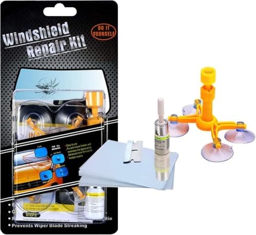 Manelord Auto Kit di Riparazione Parabrezza, Car Set di Riparazione Parabrezza per Chip e Crepe, Bulls-Eye, Ragnatela, a Forma di Stella, Nichel, Mezzaluna