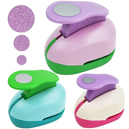 Cerchio Perforatrice,3 Pezzi Perforatrice Decorativa di Carta Creativa Fustellatrice per Carta Album Carte Scrapbooking Punzoni di Carta Mestiere (Colore Casuale)