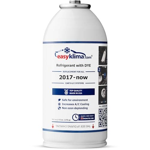 EasyKlima Kit di Ricarica del Refrigerante AC Con Colorante per l'identificazione Delle Perdite - Kit di Ricarica CA Facile e Veloce - Colorante UV Contrastante per Indicare le Perdite di CA