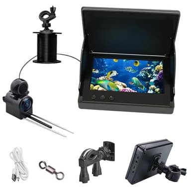 Anglereye Underwater Fishing Camera, 4.3 Portable Inch HD Ice Fishing Camera, LCD Monitor HD Fishfinder 220° Wide View Make for Any Fish (20M)