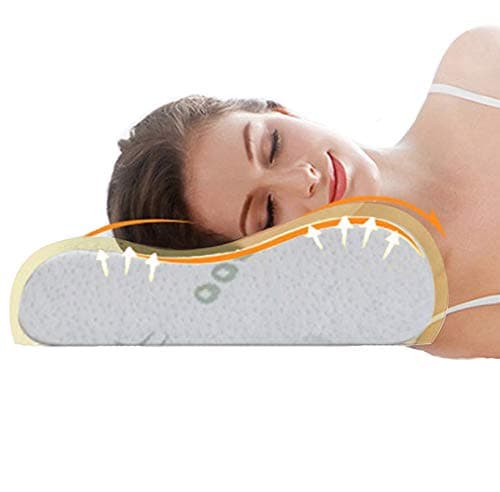Ecosafeter 2025 Cuscino cervicale per dormire recentemente aggiornato,Ergonomico Traspirante Antirussamento Anallergico Federa Bamboo Lavabile