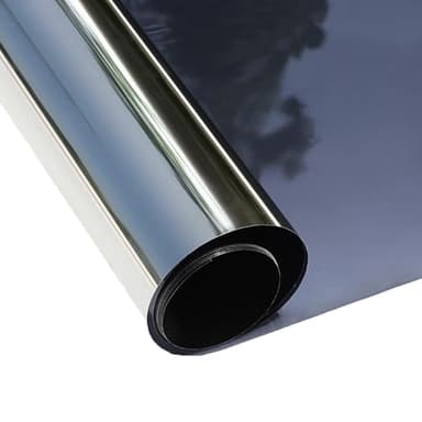 ConCus-T Film isolante termico per vetro, porte e finestre, di raffreddamento, riduce il rischio di raggi UV e il riflesso, per stanza, lucernario tetto, pellicola statica solare, nero, 45 x 200 cm