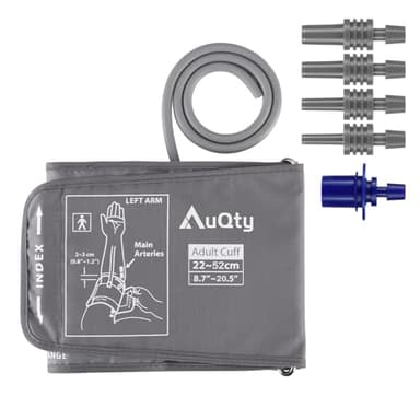 AuQty Bracciale Misuratore Pressione 9"-21" (22-52 cm), Misuratore Pressione da Braccio con Connettore, Compatibile con Misuratore Pressione da Braccio (Solo Polsino per la Pressione Sanguigna)