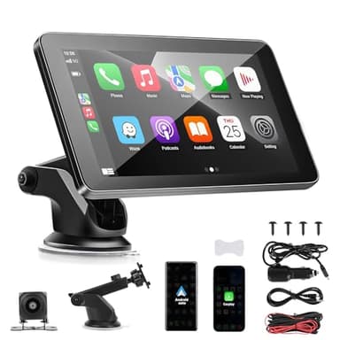 Banaone Autoradio Carplay Wireless Andriod Auto, 7 Pollici Touchscreen Monitor Auto Stereo Radio Supporto Controllo Vocale/Bluetooth/Mirror Link/USB, Adatto a Tutti i Tipi di Auto