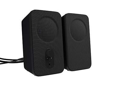 Amazon Basics - Altoparlanti per computer desktop o PC portatile, alimentazione CA (versione europea), 2 unità , Nero