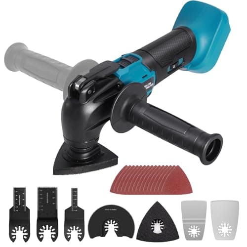 Utensili multifunzione oscillanti blayram, Senza Spazzole Multiutensile Oscillante per Batteria Makitta 18V Li-Ion, 6 Velocità Regolabili, Utensile Multifunzione per Separare (Batterie Non Incluse)