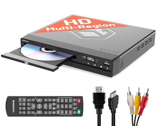 Lettore DVD per TV HDMI | DVD Player con Riproduzione di Dischi Multi Regione | Lettori per TV 1080 HD con Connettività HDMI RCA e AV | Riproduzione USBMP3 | Oakcastle DVD100