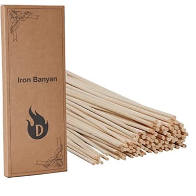 Iron Banyan bastoncini di legno in rattan naturale da 25,5 cm, bastoncini di canna, diffusore di aromi di oli essenziali per profumi di aromi (25CM, Colore Naturale)