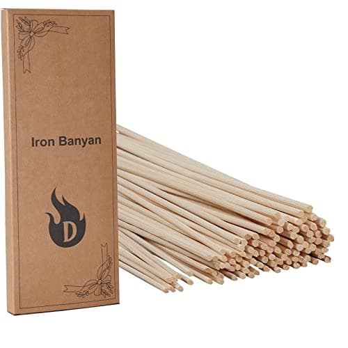 Iron Banyan bastoncini di legno in rattan naturale da 25,5 cm, bastoncini di canna, diffusore di aromi di oli essenziali per profumi di aromi (25CM, Colore Naturale)