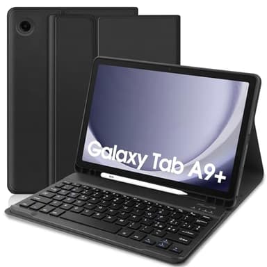 TENGWUDZ Custodia con Tastiera per Samsung Galaxy Tab А9+ 2023, Italiano Tastiera per Samsung Galaxy Tab A9+ /A9 Plus 11 Pollici 2023 (SM-X210/X216/X218) (Black)