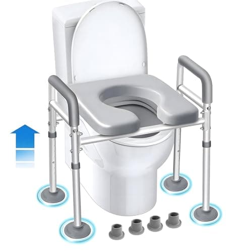 Rialzo wc per anziani, Comoda wc alzawater per anziani, Ausili sedile wc per disabili, Alzawater per water protesi anca, Rialzo bidet per disabili, alza bidet per anziani universale (‎ZK8992)