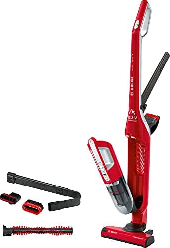 Bosch Flexxo Serie | 4 - Aspirapolvere Ricaricabile senza Fili, Scopa Elettrica e Aspirabriciole 2in1 con Kit Accessori per ProAnimal Integrati, 25.2V, Rosso