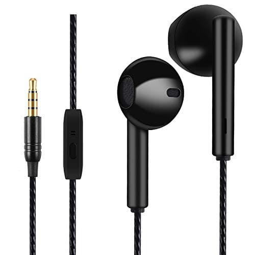 Auricolari, Cuffiette, Auricolare, Cuffie sportive, Resistente al Sudore, Isolamento del Rumore, Alta Qualità del Suono, Bassi Potenti, per Sansung,Xiaomi,Sony,Huawei etc (Nero) (3.5mm)