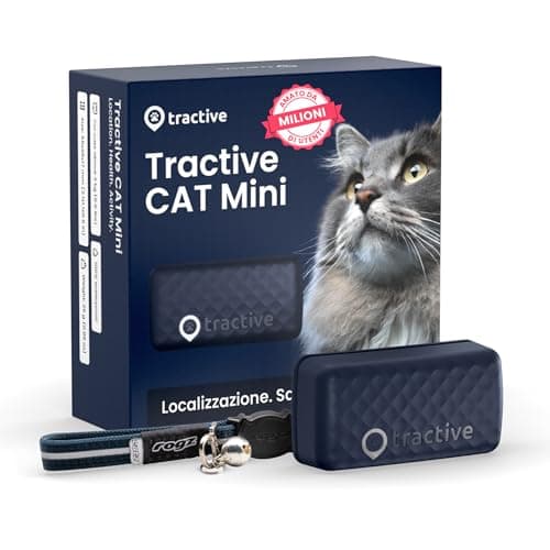 Tractive - GPS gatto modello Mini | N. 1 sul mercato | Localizzazione in tempo reale | Cronologia delle posizioni | Avvisi di salute | Monitoraggio dell'attività | Collare incluso