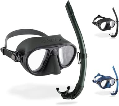 Cressi Combo Set Calibro & Corsica Maschera Sub Calibro e Snorkel Corsica, Unisex Adulto, Verde/Verde, Taglia Unica