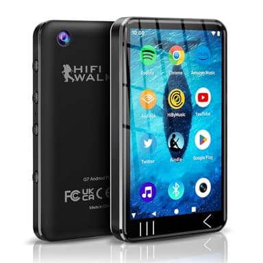 HIFI WALKER Lettore MP3 G7 con Bluetooth e WiFi - lettore MP3 con Spotify e Camera, lettore MP3 Android Touch screen 144 GB MP4 Music Player con altoparlante, supporto YouTube, Audible