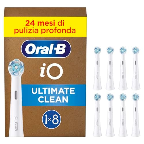 Oral-B iO Testine Di Ricambio Ultimate, Confezione Da 8 Pezzi, Pacco Adatto Alla Buca Delle Lettere. 8 Testine