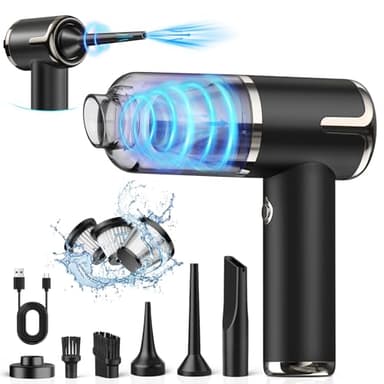 NIBSHOOM Aspirapolvere Auto, 18000 Pa 4 in 1 Aspirabriciole Senza Fili Potente, 2 Velocità, Carica Rapida USB-C, Mini Aspirapolvere Portatile Multifunzione per Auto, Casa, Ufficio (Nero)