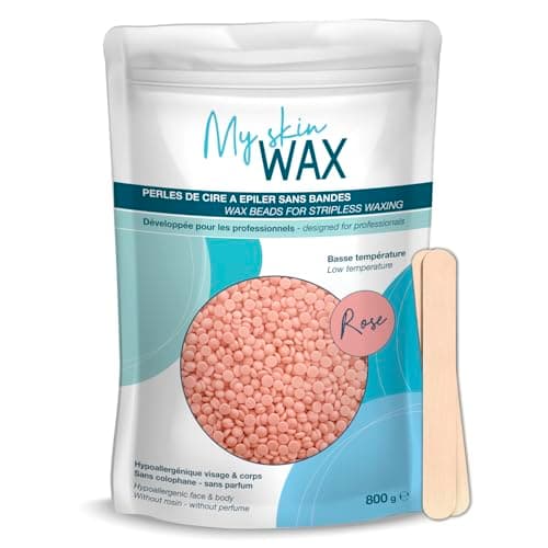 My Skin Wax - Cera Depilatoria Senza Strisce, 800g, Ipoallergenico, Cera Ceretta Brasiliana Dolce Senza Arrossamenti, Uomo/Donna, Speciale Pelle Sensibile, Viso, Bikini, Brasiliano, Naso (rosa)