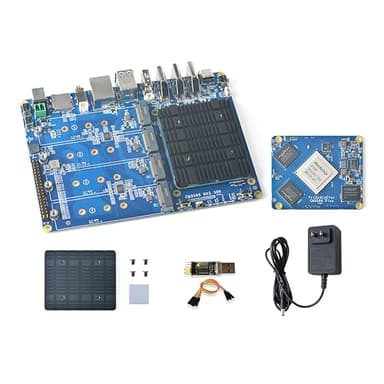 WayPonDEV CM3588 Plus Kit NAS modulo di archiviazione di rete, computer a scheda singola LPDDR5 da 16 GB, CPU RK3588 6TOPs GPU NPU Mali-G610, supporto SSD NVMe 4X per server cloud domestico,