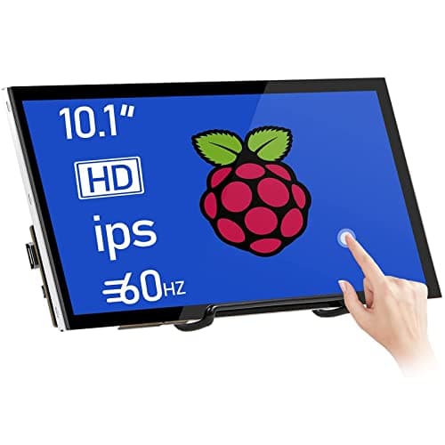 HMTECH Raspberry Pi Schermo 10.1 Pollice Touchscreen Monitor 1024x600 Portatile HDMI 16:9 IPS Display per Raspberry Pi 4/3/2/Zero/B/B+ Win10/8/7, Free-Driver
