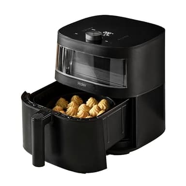 Friggitrice ad aria Haier Serie 5, 9 in 1, Display, Cuocere, Arrostire, Grigliare, Cottura Lenta, Scongelare, Yogurt, 7L, [Nero]