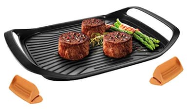Tescoma 605068 Bistecchiera SmartClick, Antiaderente, 42 x 28 cm, Compatibile con Induzione, Nero