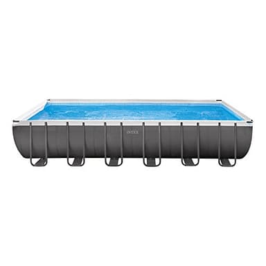 Intex 26362 - Piscina Rettangolare, pompa di filtraggio a sabbia, Blu/Grigio, 732 x 366 x 132 cm