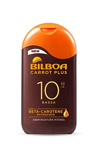 Bilboa, Latte Solare Carrot Plus SPF 10, Abbronzante Corpo, Formula con Betacarotene per una Abbronzatura Intensa e Duratura, Resistente all'Acqua, Dermatologicamente Testato, 200 ml
