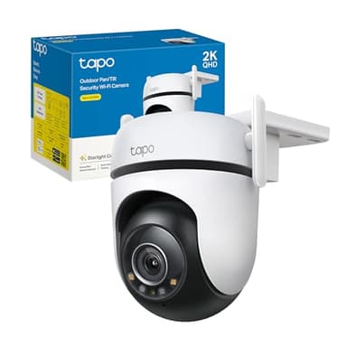 Tapo C520WS Telecamera WiFi Esterno QHD 2K, 4MP 360° Visuale, Visione Notturna a Colori Starlight, Telecamera IP di Sorveglianza, Rilevamento AI Gratuito, Impermeabile IP66, Audio, Alexa