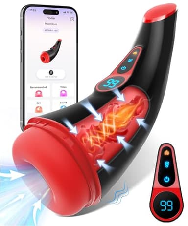Tauara Masturbatore Uomo con APP, Sex Toys Masturbtore per Pene Vibratore con 9 Aspirazione e 9 Vibrazione, Masturvatore per Uomo Sex Toy 3D Vagina Finta, Display LCD Sexytoysys Uomo