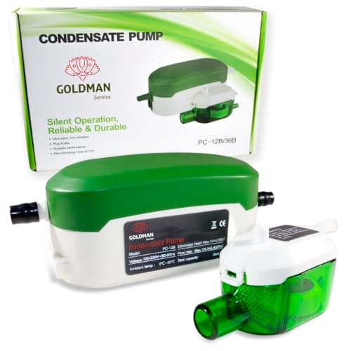 GOLDMAN SERVICE Mini pompa di condensazione automatica ultra silenziosa per scarico e scarico dell'acqua in aria condizionata con condizionatore Split. Flusso 18 Litri/Ora
