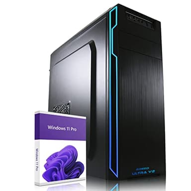 Greed® Ultra V2 PC fisso Intel Core i7 13700F - Desktop veloce + computer per ufficio e casa con 5,2 GHz - 32 GB RAM - Disco SSD da 1 TB + HDD da 1 TB - DVD+RW - USB3.1 - Wi-Fi, W11 Pro