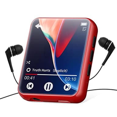 32GB Lettore di Musica MP3 con Bluetooth 5.0, HiFi Lossless Sound, con Line-in Registratore Vocale, con Altoparlante, Full Touch Schermo, Radio FM, E-book, Supporto Espandibile fino a 128GB