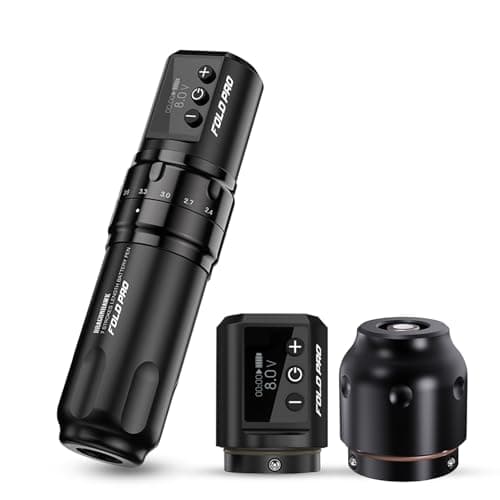 Dragonhawk Fold Pro Wireless Tattoo Machine Pen Macchinetta Tatuaggi Adjust Stroke Length 2.4 to 4.2mm Macchina per Tatuaggi con 2pcs batteria per Aghi per Cartucce Tatuaggio