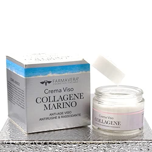 Crema Collagene Viso, Miglior Crema Viso Donna Uomo Antirughe Idratante Concentrata al Collagene Marino Puro 50ML, Made in Italy