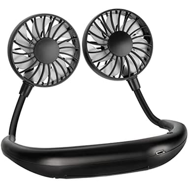 Ventilatore da collo ricaricabile, portatile a mani libere di raffreddamento ventilatore personale appeso, design cuffie per cucinare all'aperto, donne e uomini da viaggio