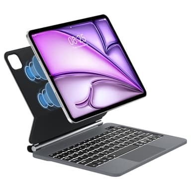 Magic Keyboard per iPad Air 13 (M3/M2) 2025, Custodia Tastiera per iPad Pro 12.9" 2022-2018, iPad Air 13" Tastiera con Trackpad Multi-Touch Tastiera Retroilluminata Bluetooth, Italiano QWERTY, Grigio
