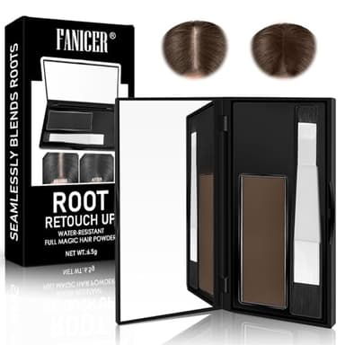 Root Cover Up Ritocco Ricrescita Radici, Hair Line Powder, Polvere Capelli, Kit per coprire la ricrescita dei capelli, Correttore per infoltimento capelli per donna e uomo, 6.5g (Marrone medio)